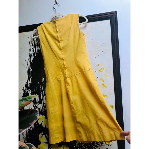 Adorable 🥰 Vtg Yellow dress w pleats - Picture 7 of 10